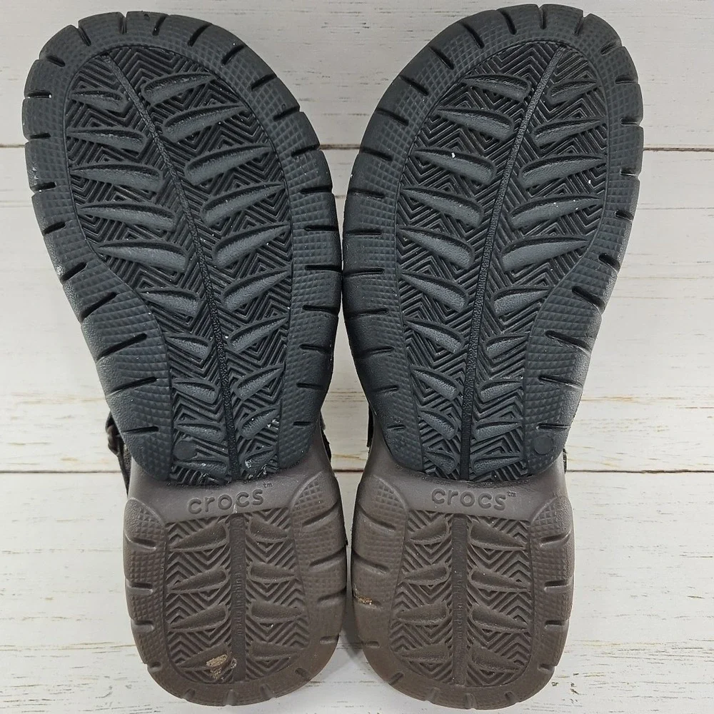 Crocs‎ Swiftwater Mens 12 Brown Fisherman Sports Sandals Water Shoes Mesh 15041